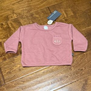 NWT Size 3-6M Modern Moment Pink Long Sleeve Shirt with pocket and flower detail